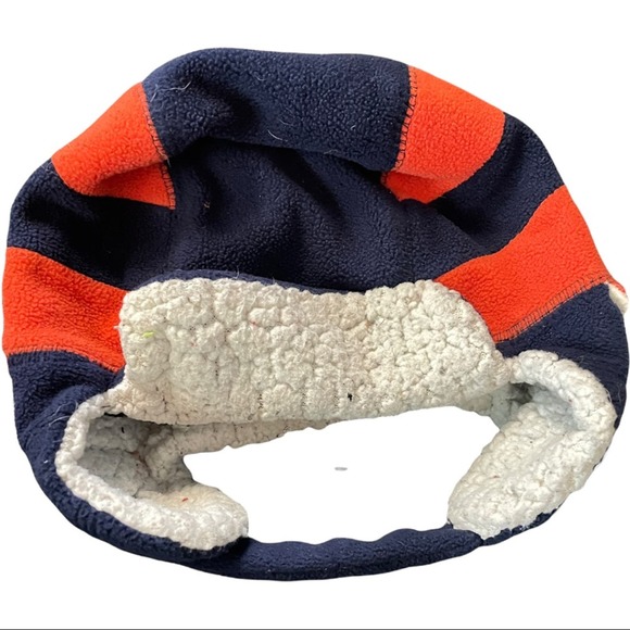 Toddler Boy’s Winter Trapper Hat Sherpa Blue and Orange Ear Flaps - Picture 4 of 5
